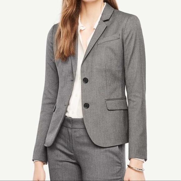 Ann Taylor Petite Sharkskin Two Button Jacket